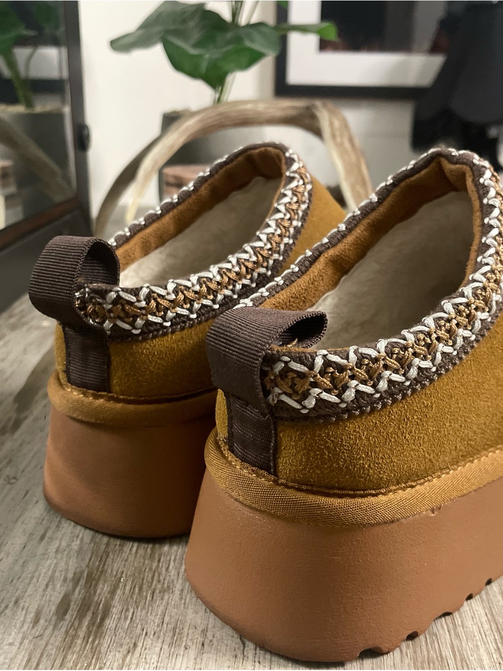 French Connection - Women’s Platform Slip-On Clog in Camel Brown - Picture 9 of 11